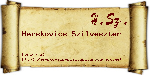 Herskovics Szilveszter névjegykártya